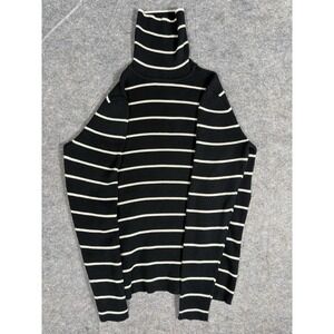 Lauren Ralph Lauren Turtleneck Ribbed Long Sleeve Mockneck Top Striped Women's M